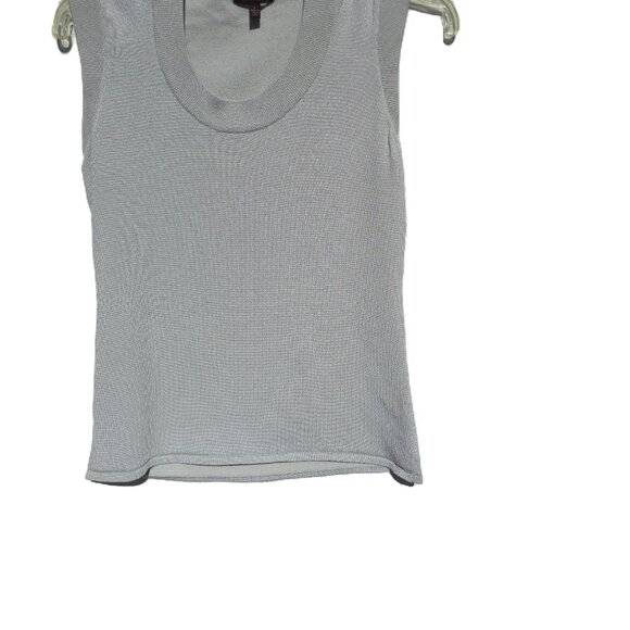 Anne Klein Silver/Gray Metallic Sleeveless Knit Scoop Neck Top Large - Picture 4 of 6